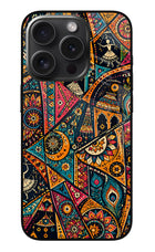 Folk Print iPhone 15 Pro Max Glass Case
