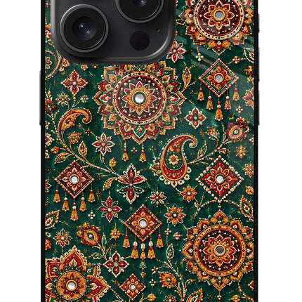 Green Pataka iPhone 15 Pro Max Glass Case