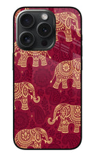 Maroon Elephant iPhone 15 Pro Max Glass Case