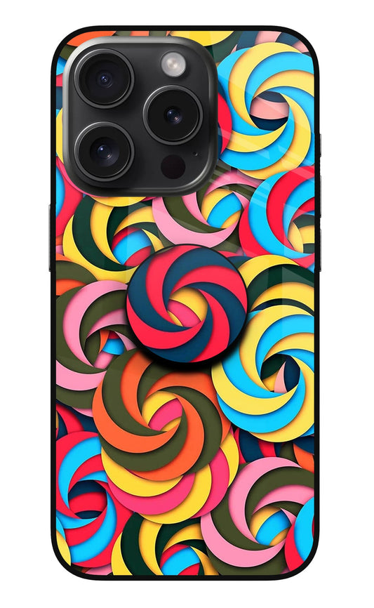 Spiral Pattern iPhone 15 Pro Max Glass Case