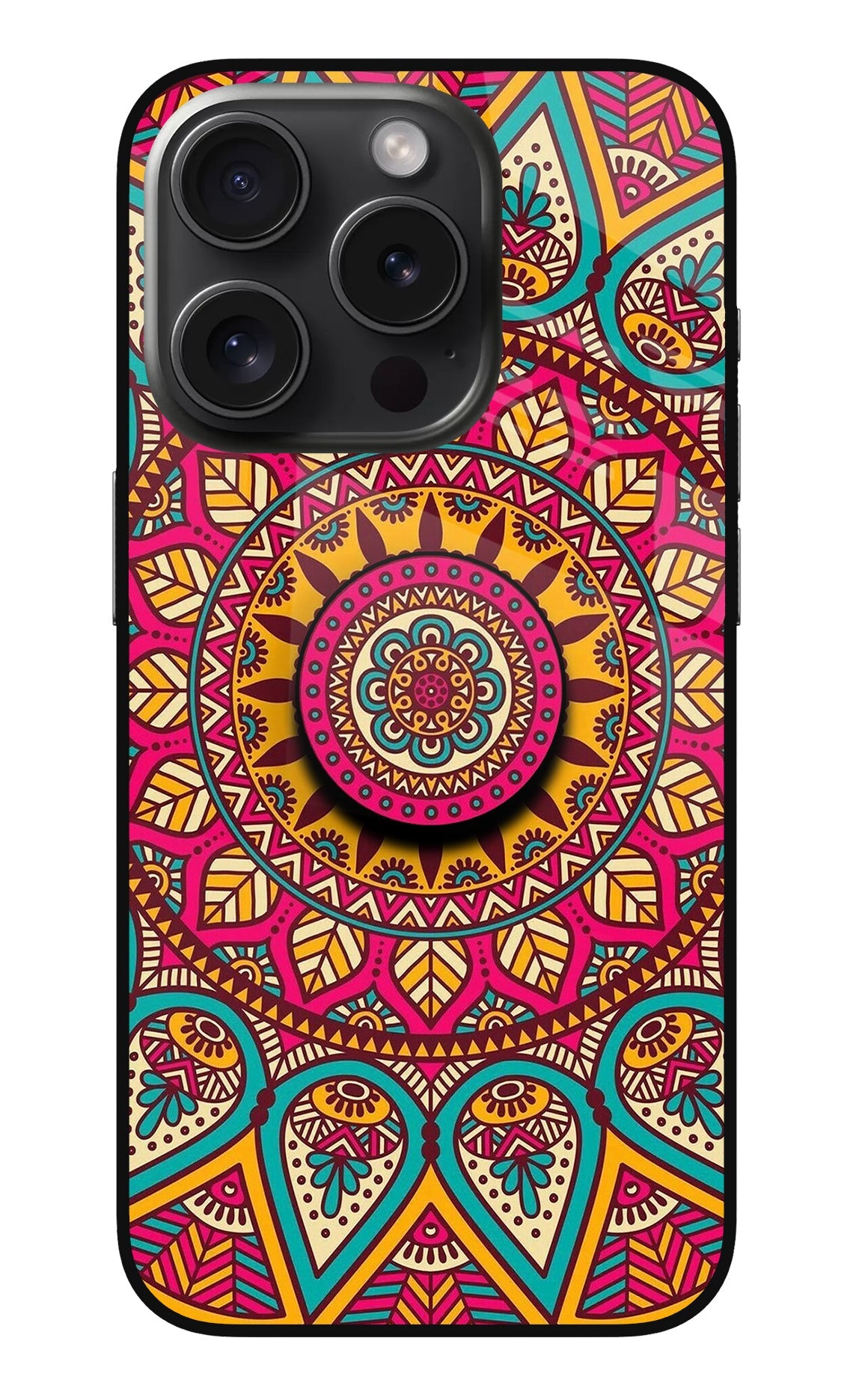 Mandala iPhone 15 Pro Max Glass Case