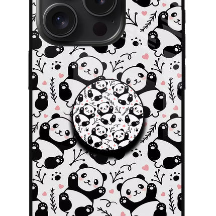 Cute Panda iPhone 15 Pro Max Glass Case