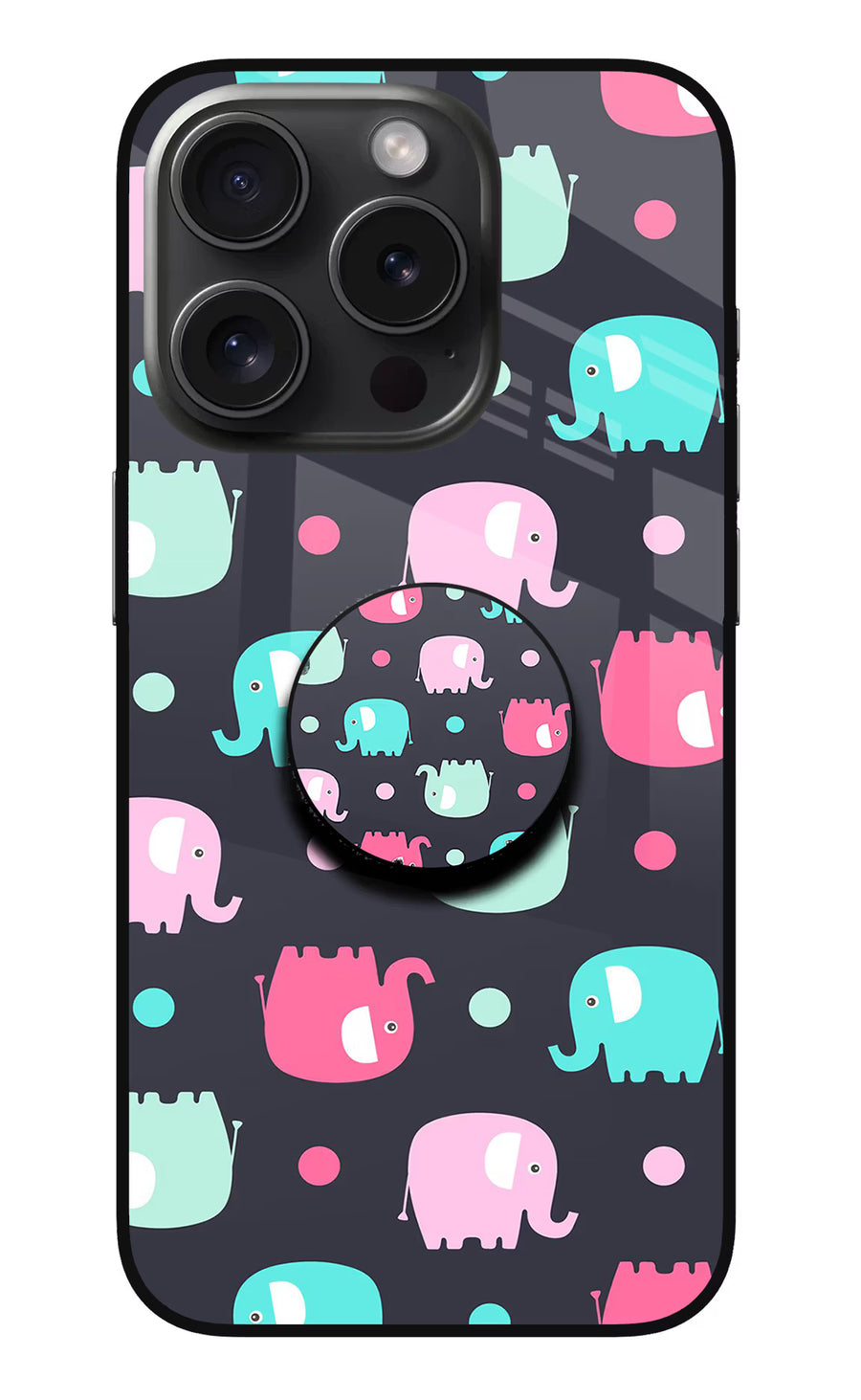 Baby Elephants iPhone 15 Pro Max Pop Case, Metal case