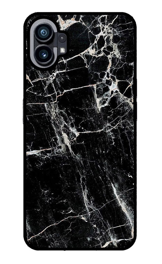 Black Marble Texture Nothing Phone 1 Glass Case