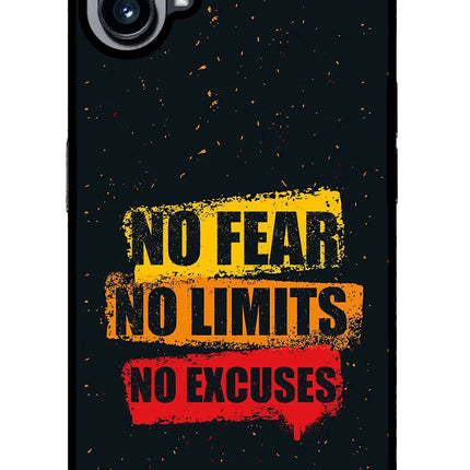 No Fear No Limits No Excuse Nothing Phone 1 Glass Case