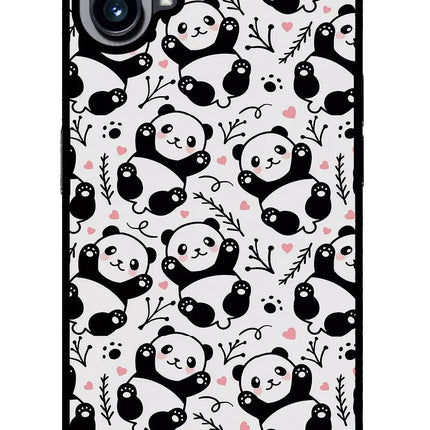 Cute Panda Nothing Phone 1 Glass Case