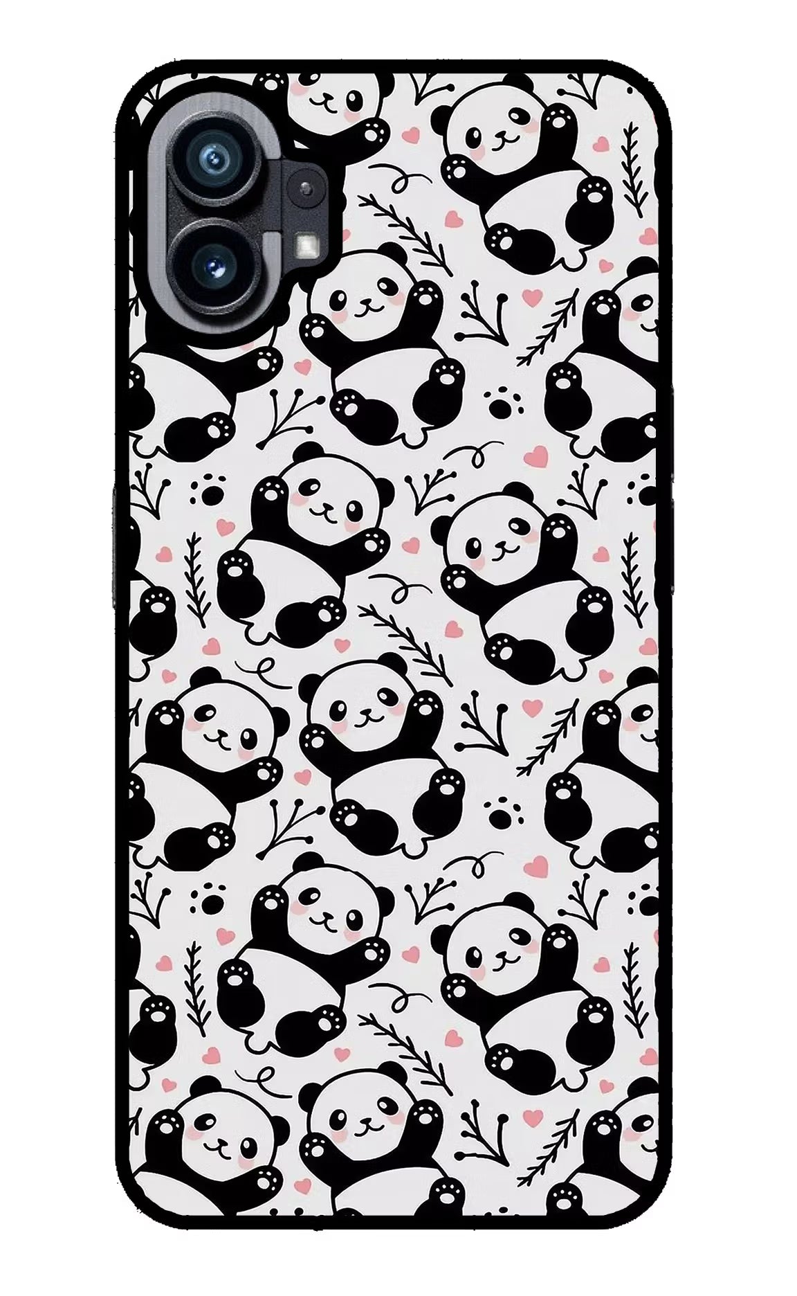 Cute Panda Nothing Phone 1 Glass Case