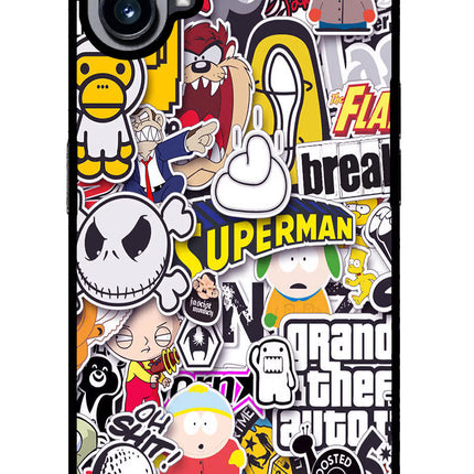 Sticker Bomb Nothing Phone 1 Glass Case
