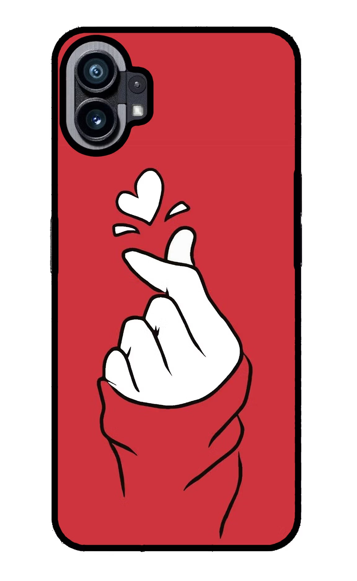 Korean Love Sign Nothing Phone 1 Glass Case Back Cover by Casekaro