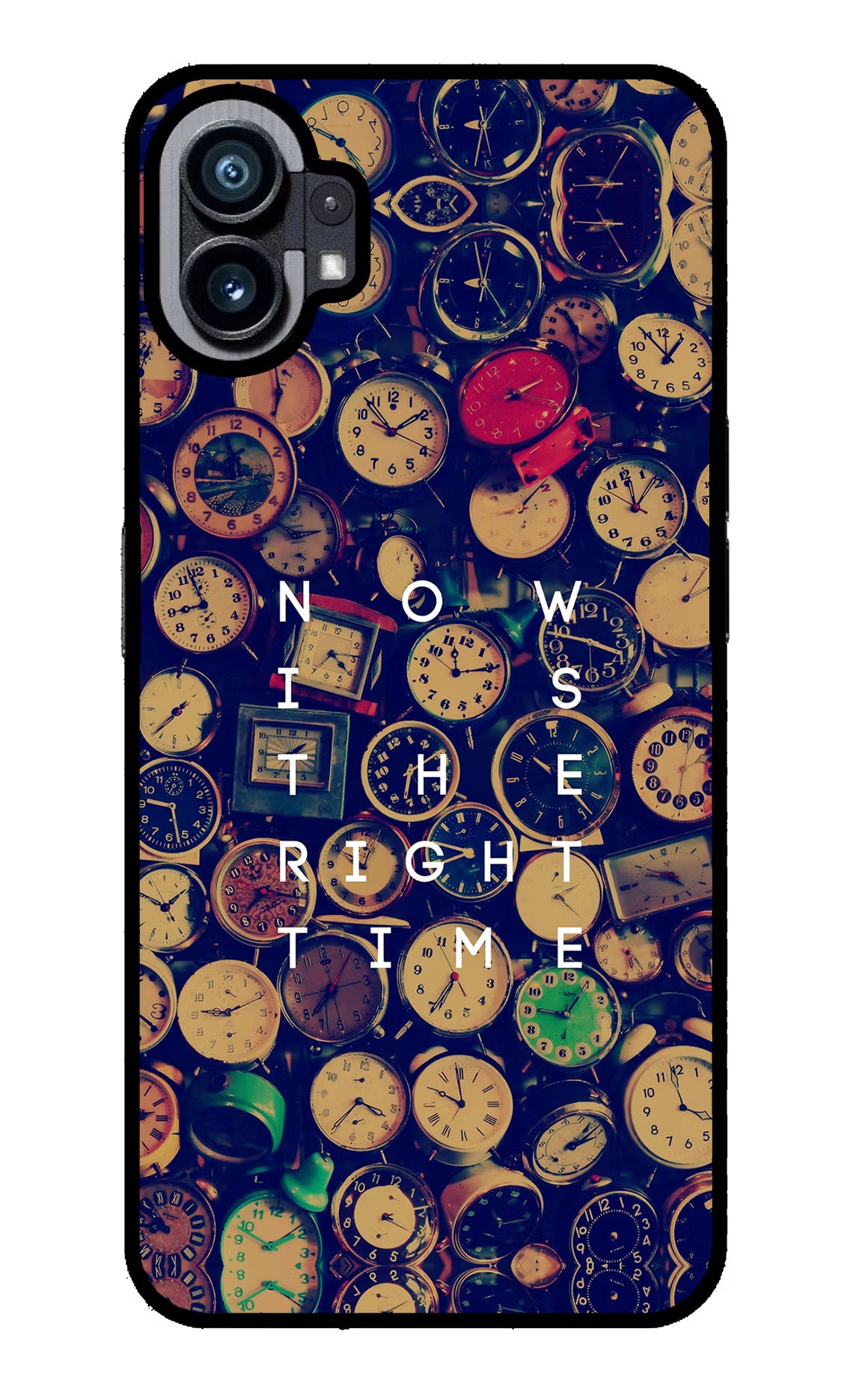 Now is the Right Time Quote Nothing Phone 1 Glass Case Back Cover by Casekaro