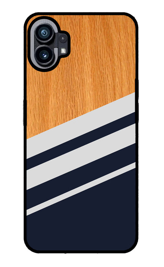 Blue and white wooden Nothing Phone 1 Glass Case