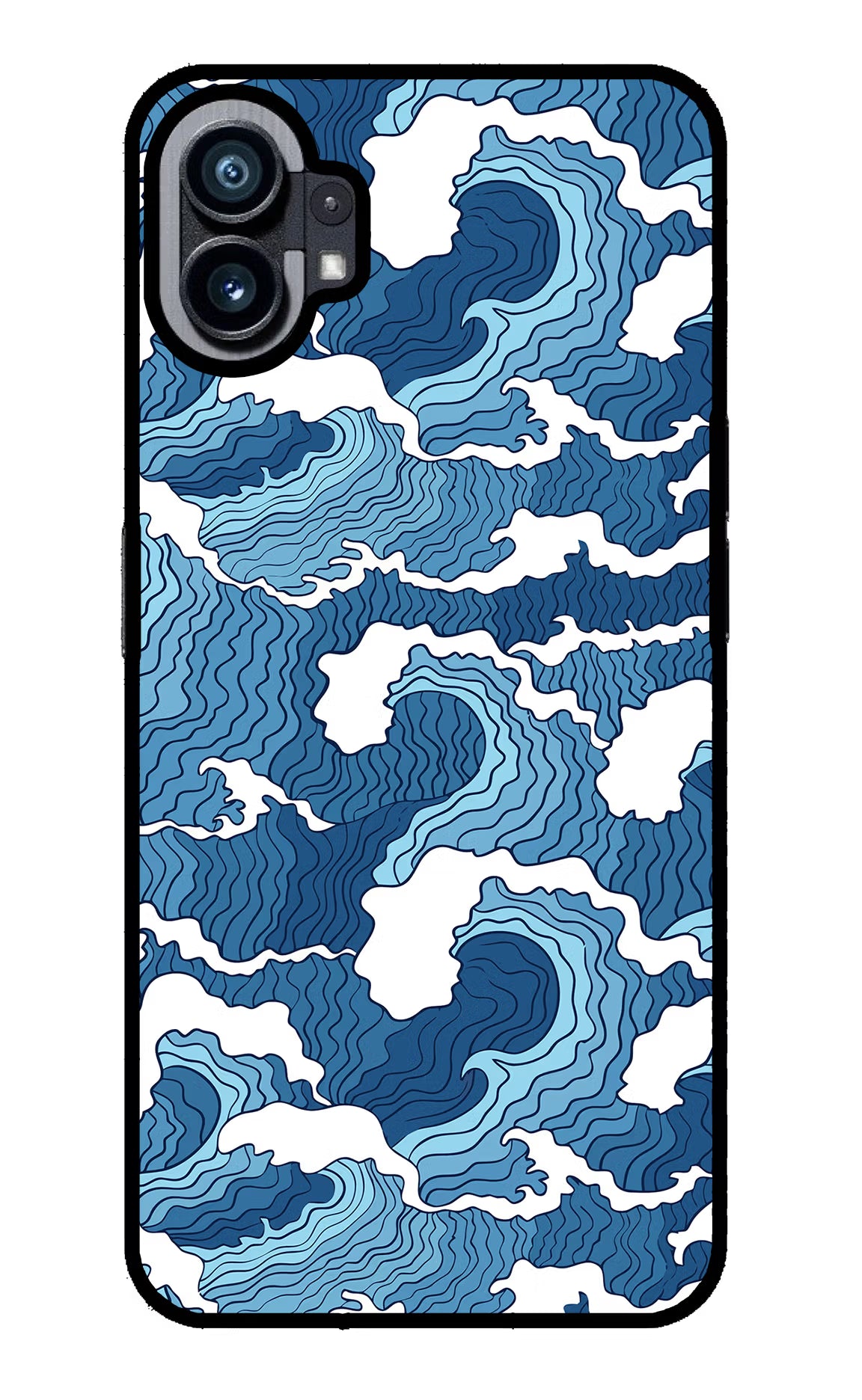 Blue Waves Nothing Phone 1 Glass Case Back Cover by Casekaro