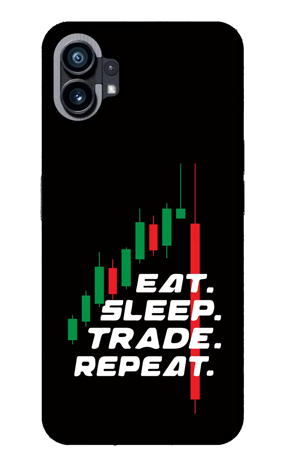 Eat Sleep Trade Repeat Nothing Phone 1 Glass Case Back Cover by Casekaro