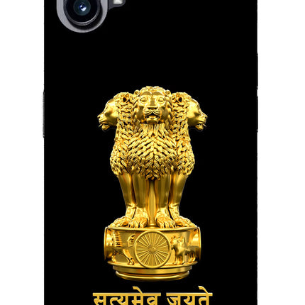 Satyamev Jayate Golden Nothing Phone 1 Glass Case Back Cover by Casekaro