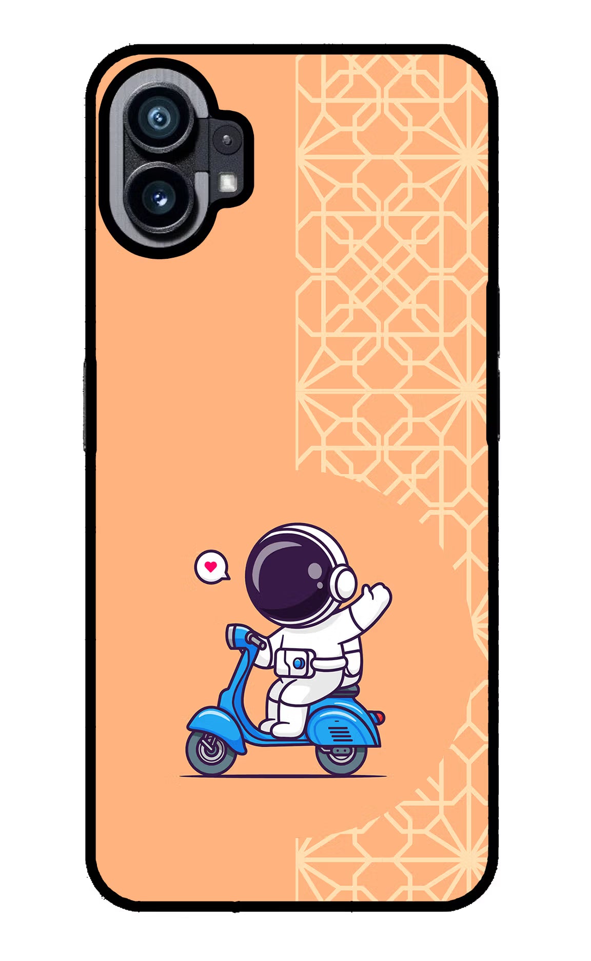 Cute Astronaut Riding Nothing Phone 1 Glass Case Back Cover by Casekaro