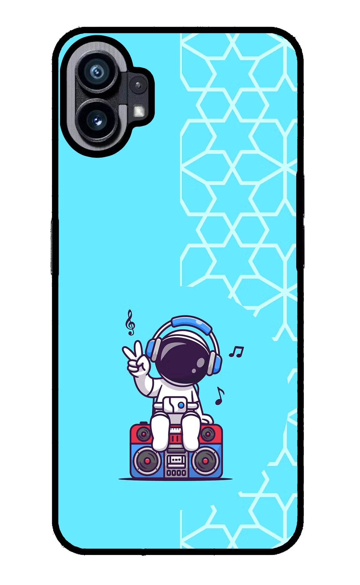Cute Astronaut Chilling Nothing Phone 1 Glass Case Back Cover by Casekaro