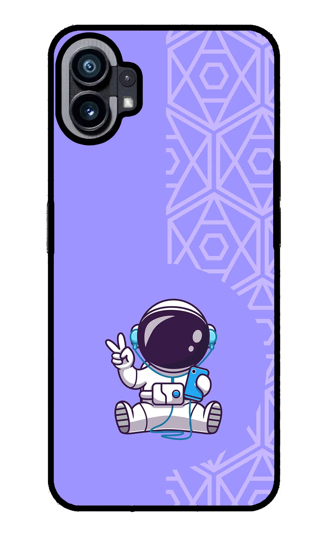 Cute Astronaut Chilling Nothing Phone 1 Glass Case Back Cover by Casekaro