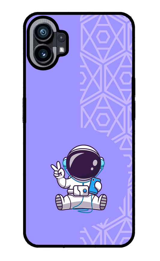 Cute Astronaut Chilling Nothing Phone 1 Glass Case