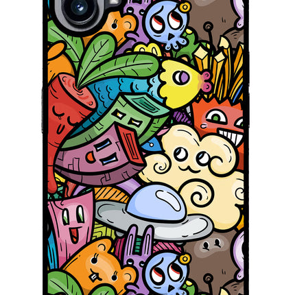 Veggie Doodle Nothing Phone 1 Glass Case