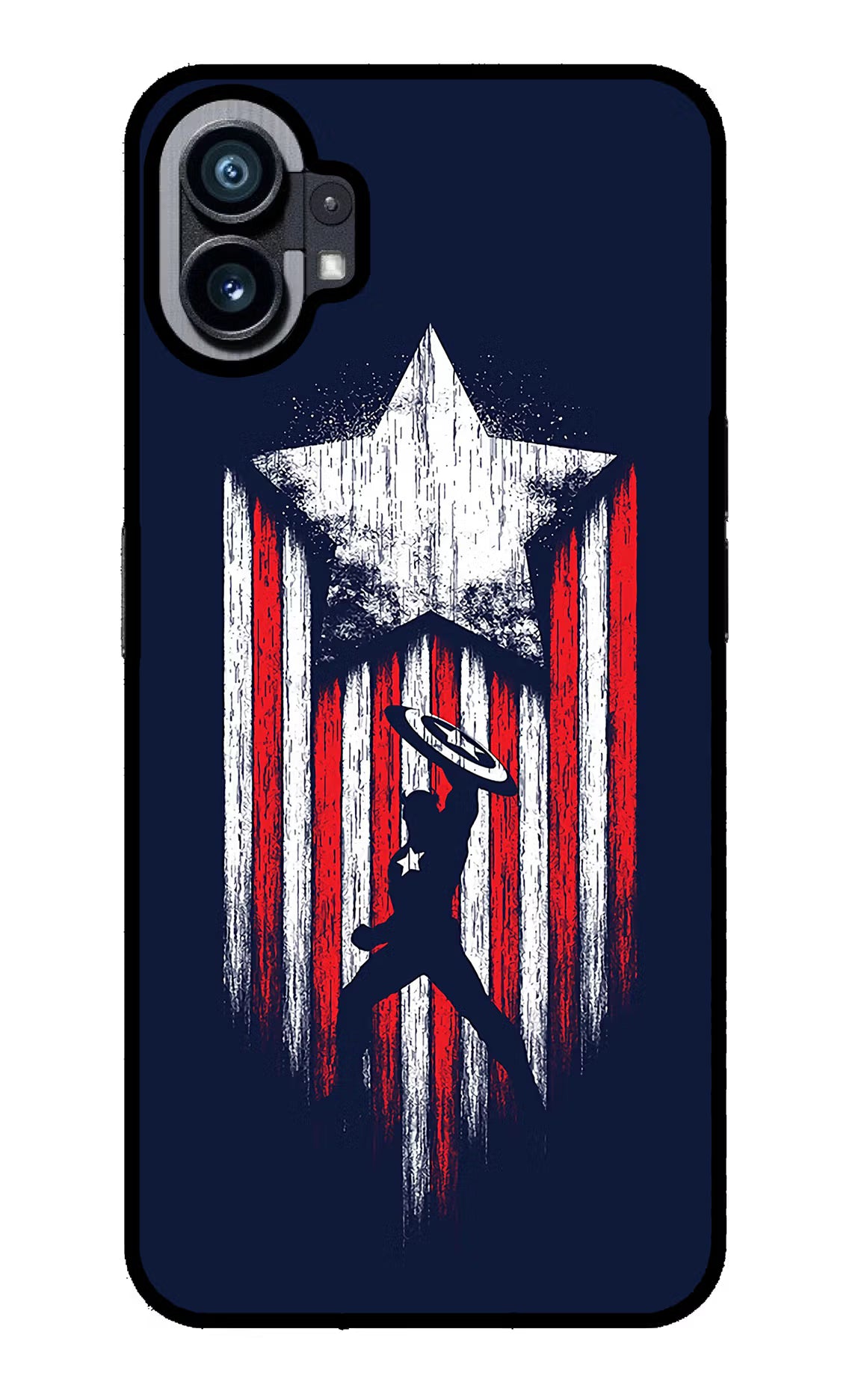 Captain America Marvel Art Nothing Phone 1 Glass Case Back Cover by Casekaro