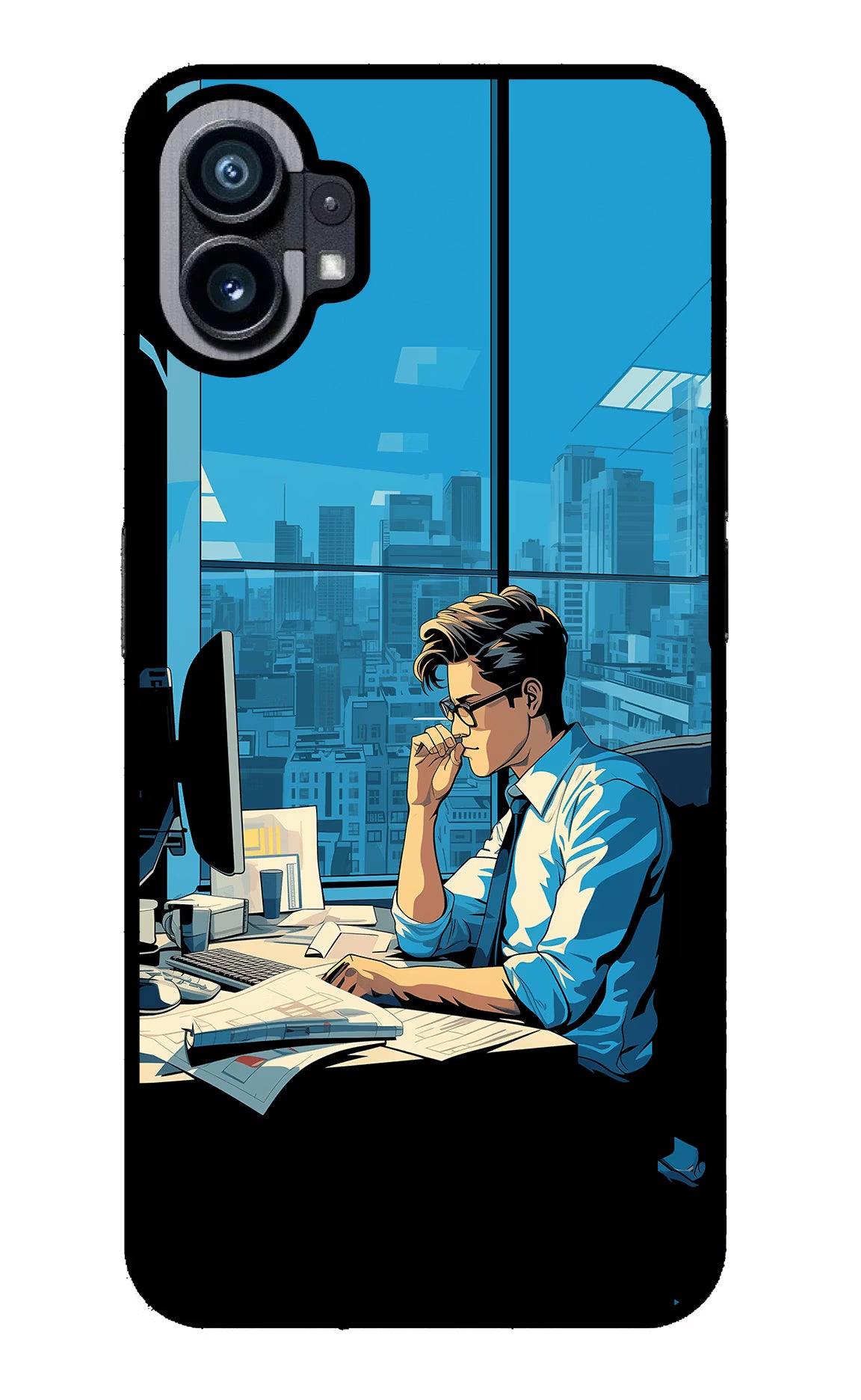 Focused Hustler (AI Generated) Nothing Phone 1 Glass Case Back Cover by Casekaro