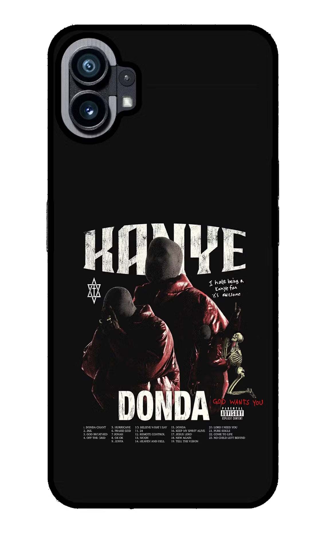 Donda Kanye West Nothing Phone 1 Glass Case Back Cover by Casekaro