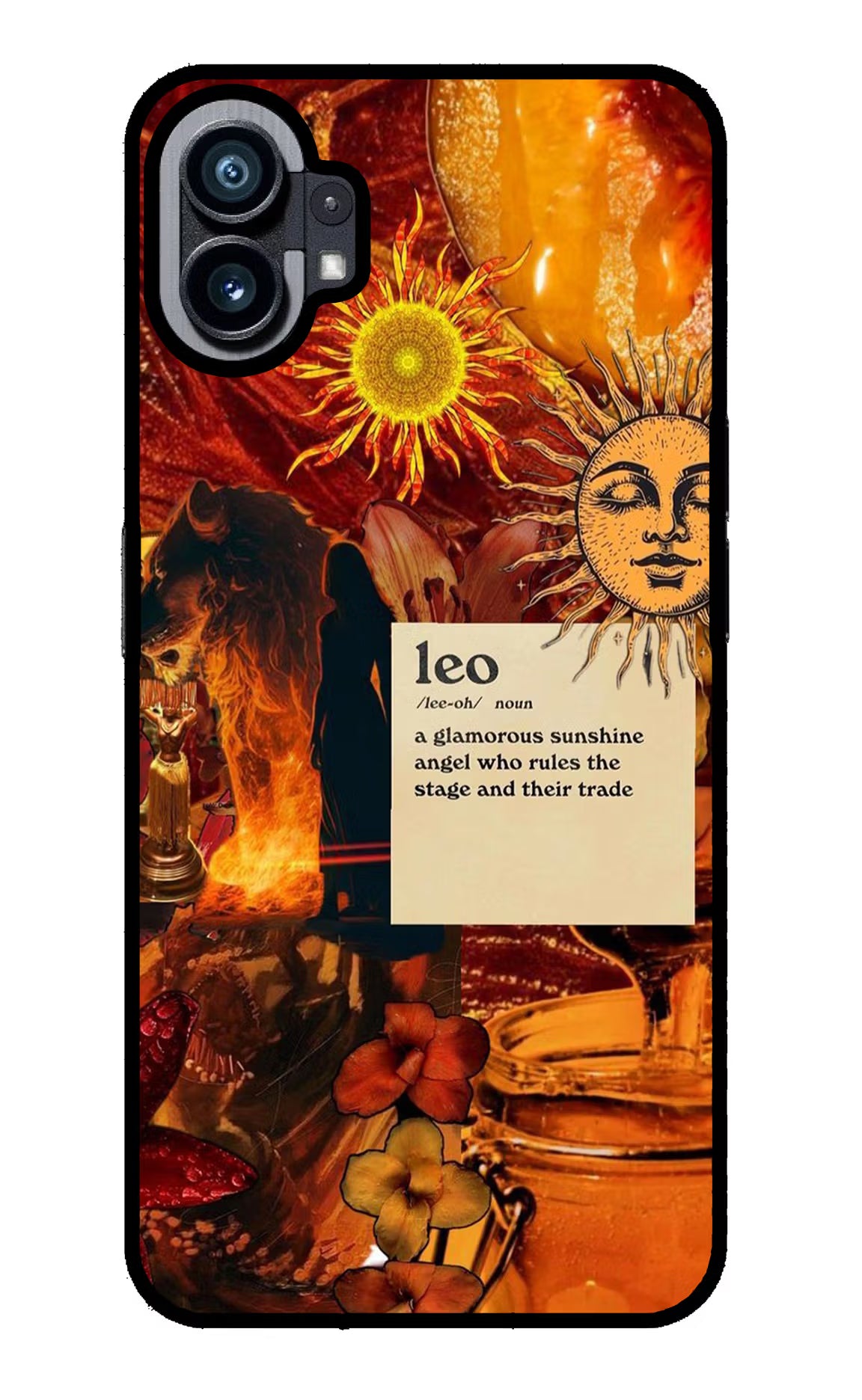 Leo Zodiac Nothing Phone 1 Glass Case Back Cover by Casekaro