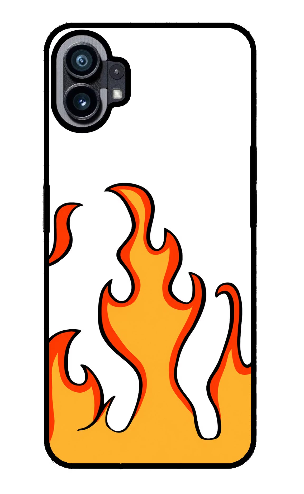 Fired Up – White Nothing Phone 1 Glass Case Back Cover by Casekaro