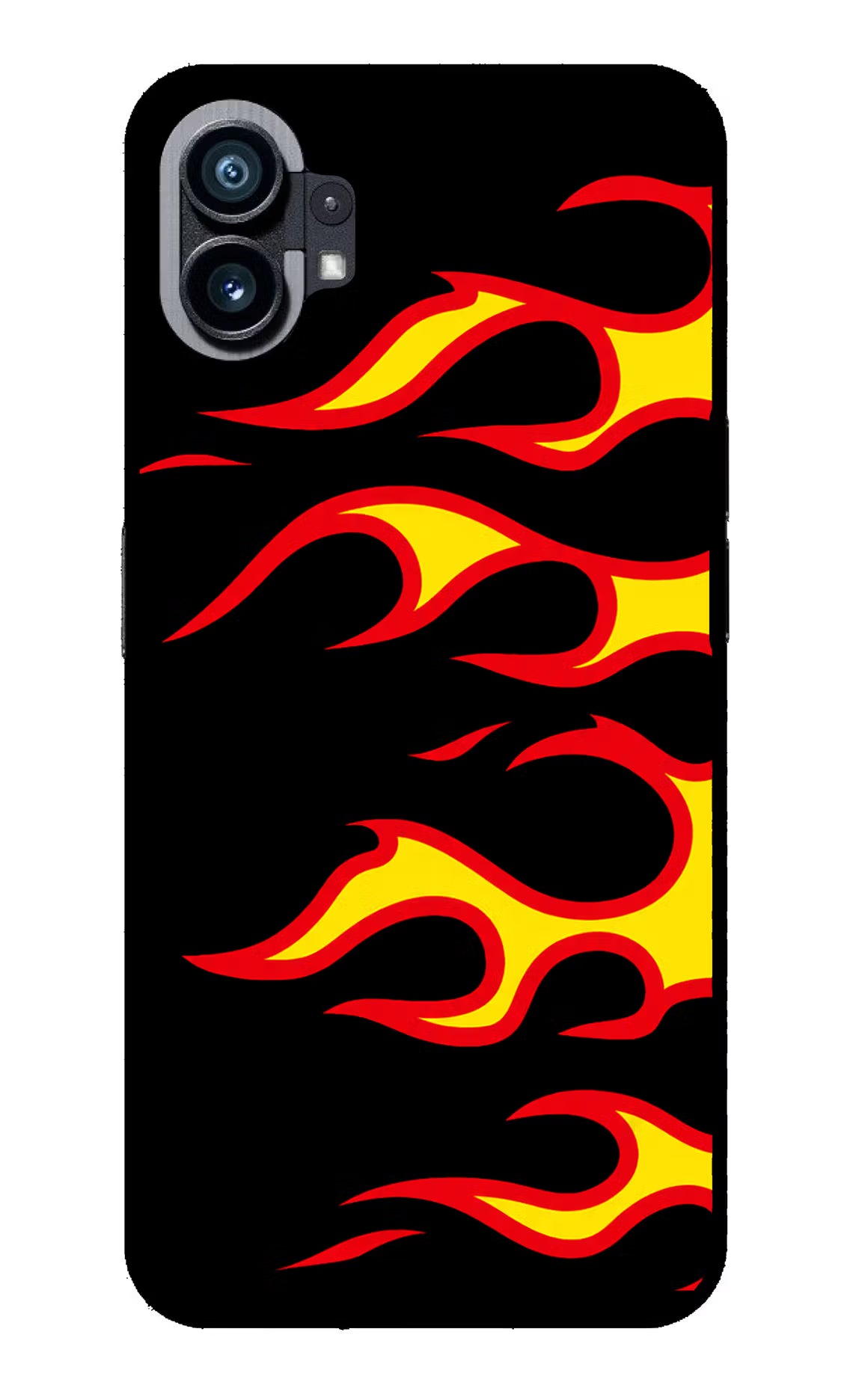 Side Sweep Flames Nothing Phone 1 Glass Case Back Cover by Casekaro