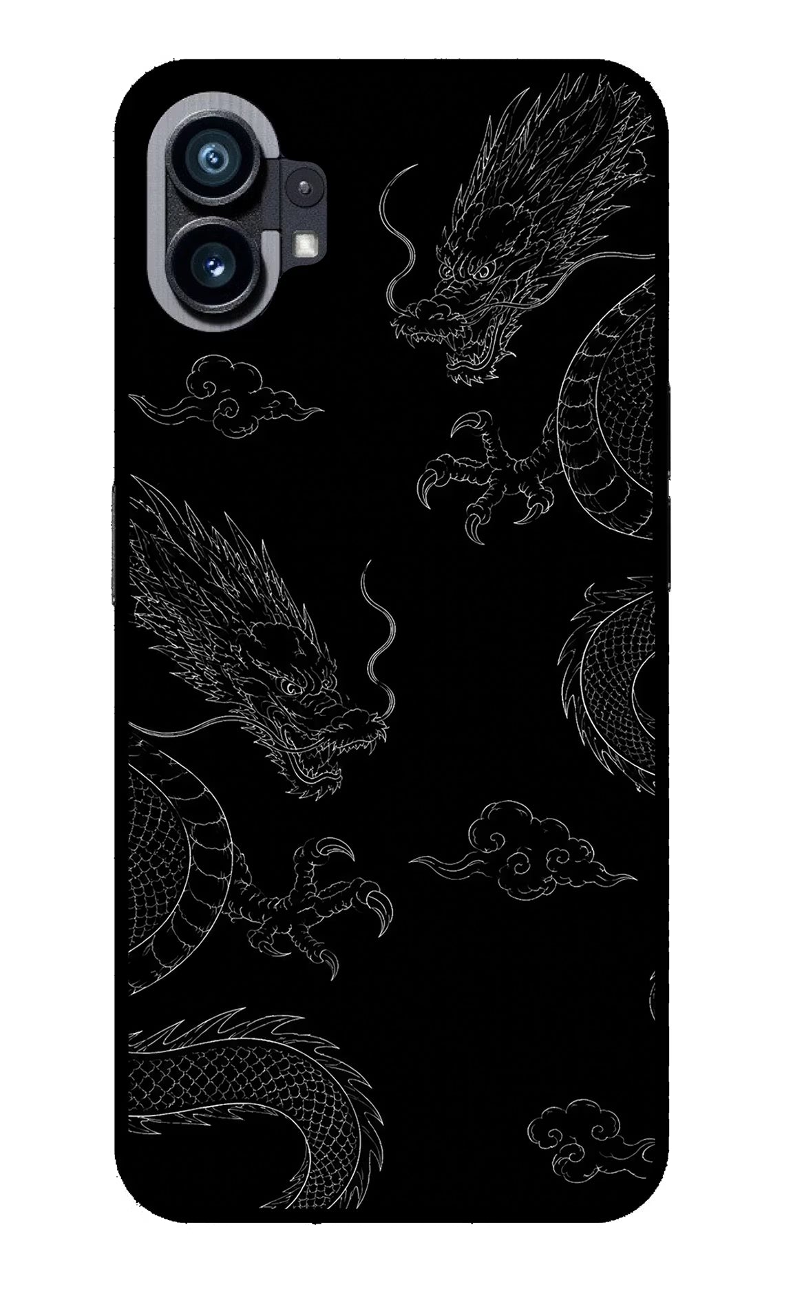 Twin Dragons Nothing Phone 1 Glass Case Back Cover by Casekaro