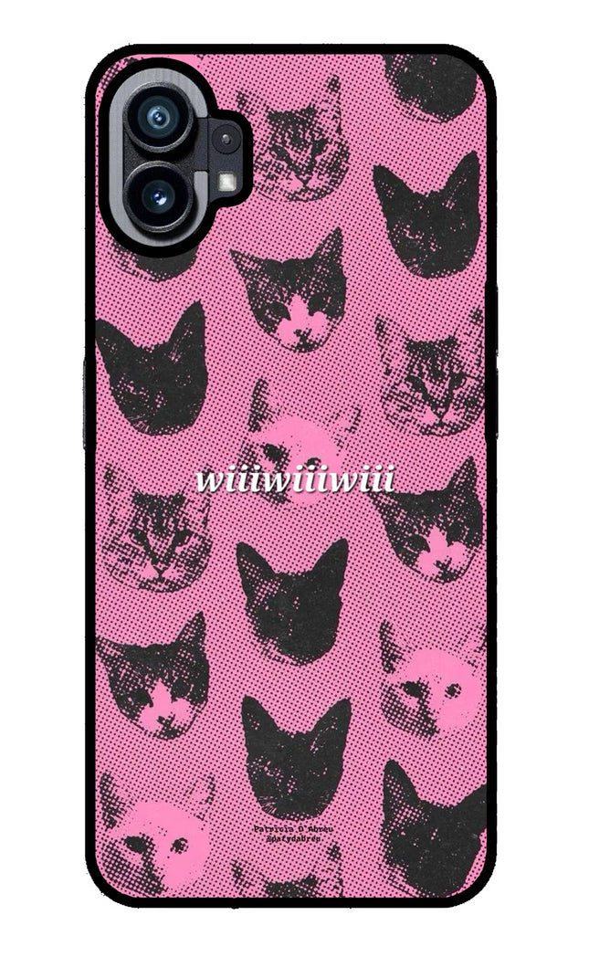 Pink Cats Nothing Phone 1 Glass Case
