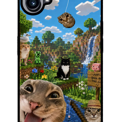 Minecraft Cat Chaos Nothing Phone 1 Glass Case Back Cover by Casekaro