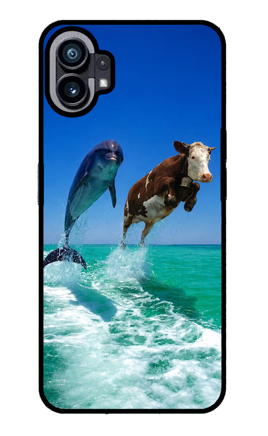 Dolphin vs Cow Nothing Phone 1 Glass Case