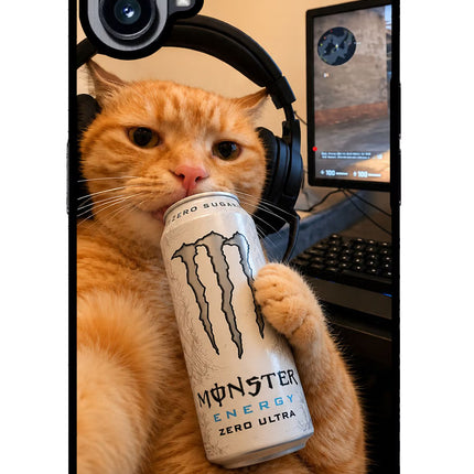Gamer Cat Energy Nothing Phone 1 Glass Case Back Cover by Casekaro