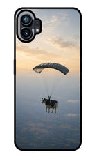 Skydiving Cow Nothing Phone 1 Glass Case