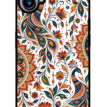 White Mayura Nothing Phone 1 Glass Case