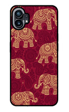 Maroon Elephant Nothing Phone 1 Glass Case