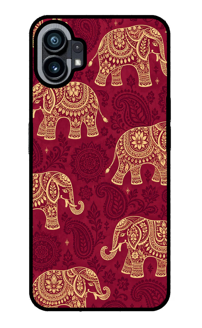 Maroon Elephant Nothing Phone 1 Glass Case