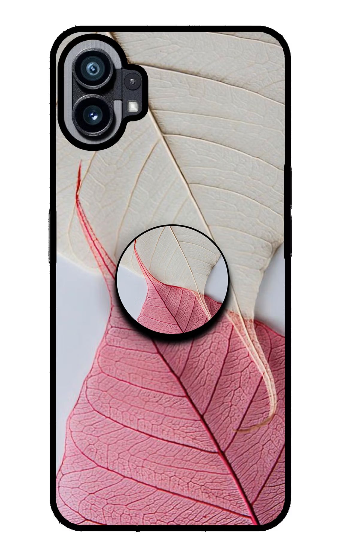 White Pink Leaf Nothing Phone 1 Pop Case by Casekaro
