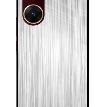 Wooden Grey Texture Vivo V29E Glass Case Back Cover by Casekaro
