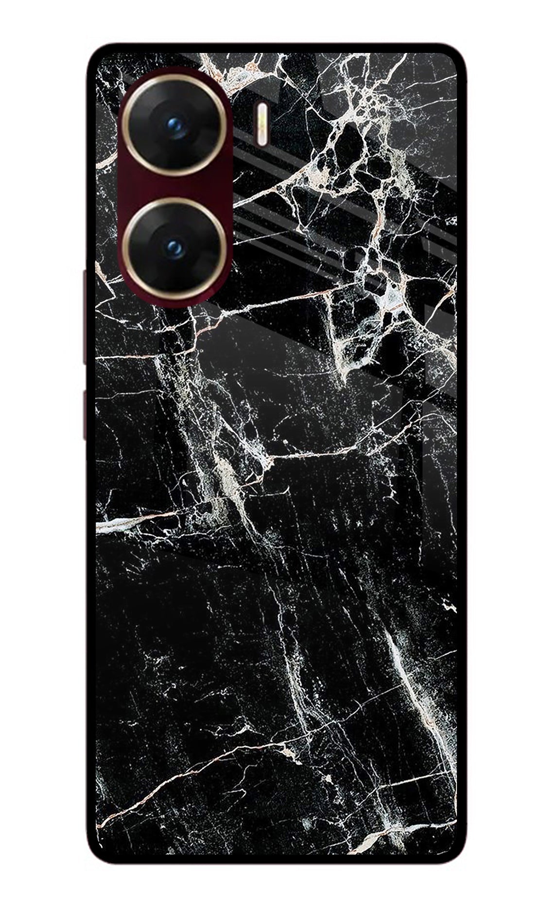 Black Marble Texture Vivo V29E Back Cover