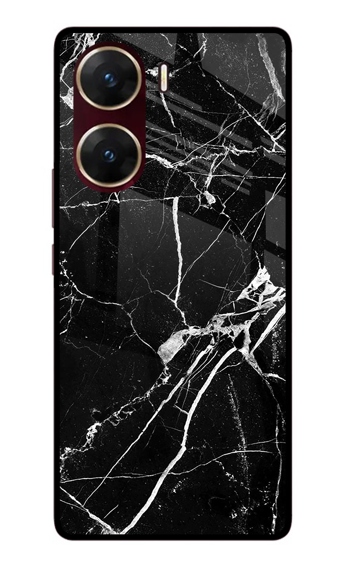 Black Marble Pattern Vivo V29E Back Cover