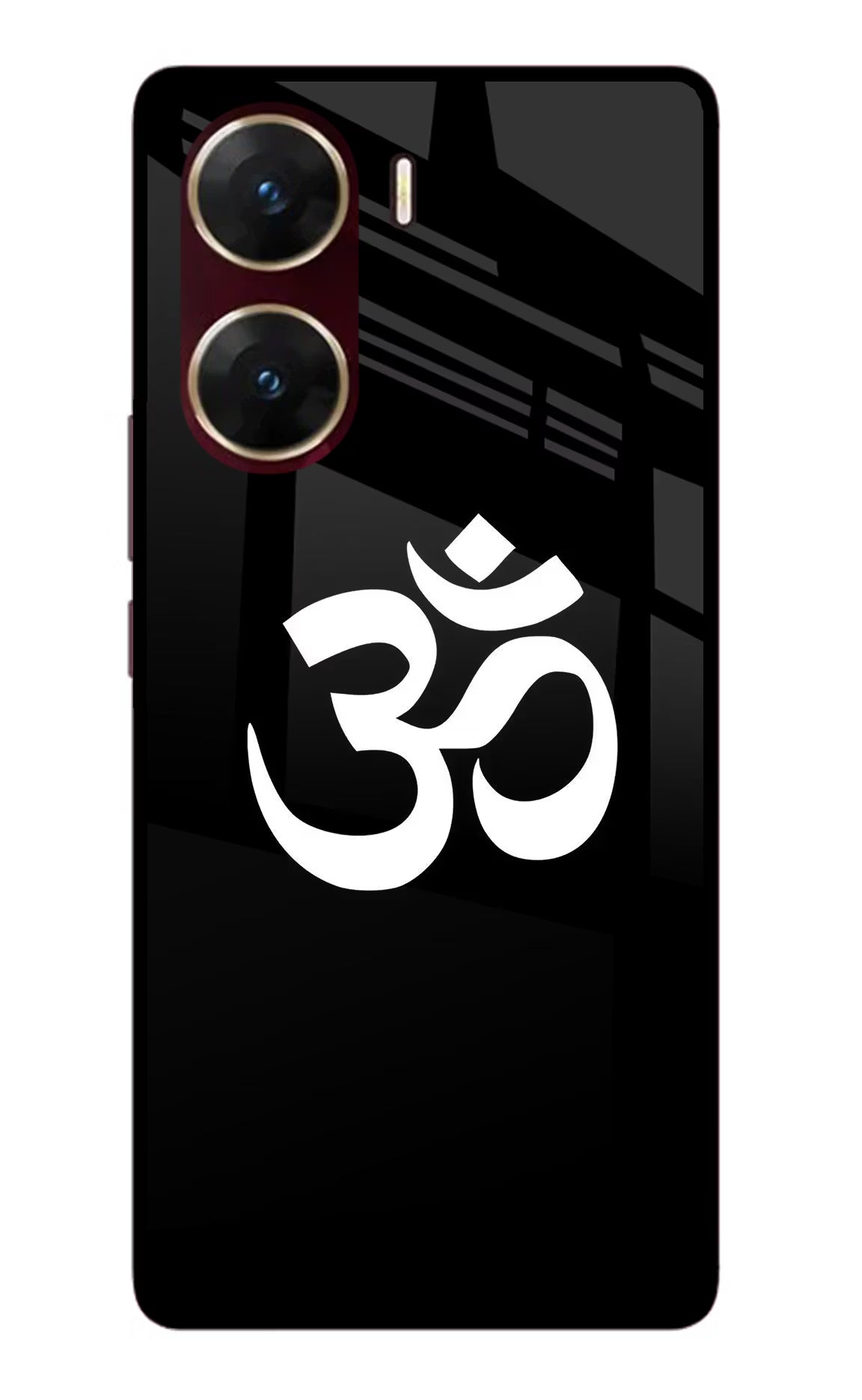 Om Vivo V29E Glass Case Back Cover by Casekaro