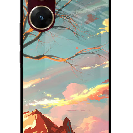 Scenery Vivo V29E Glass Case Back Cover by Casekaro