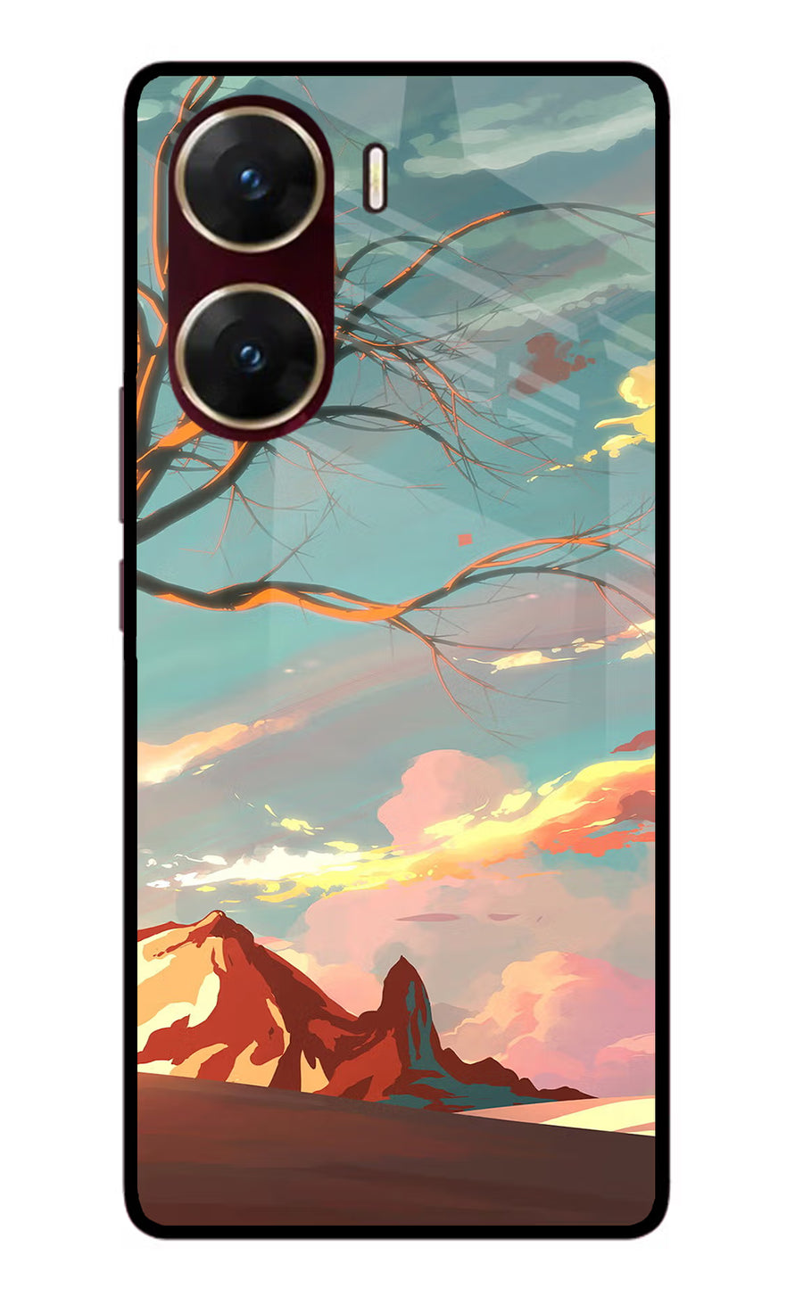 Scenery Vivo V29E Back Cover, Glass case