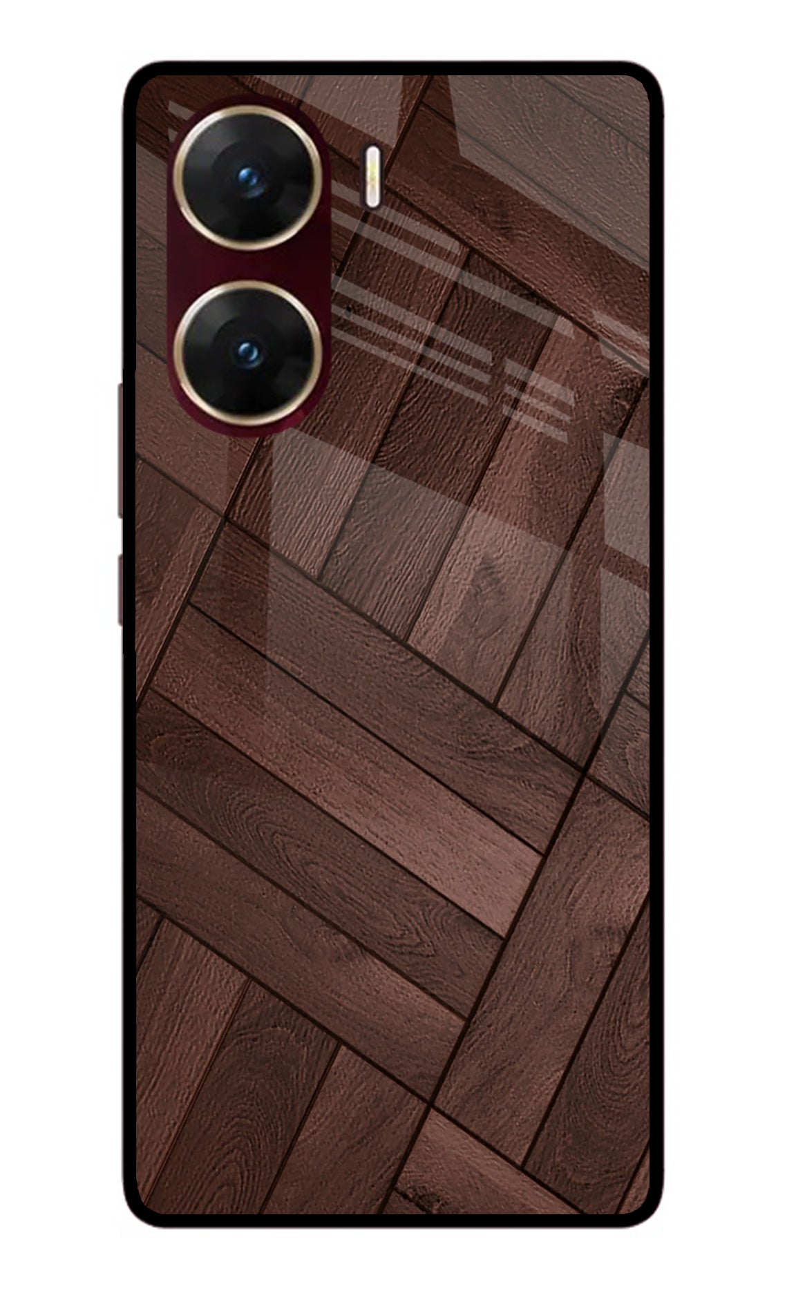 Wooden Texture Design Vivo V29E Glass Case