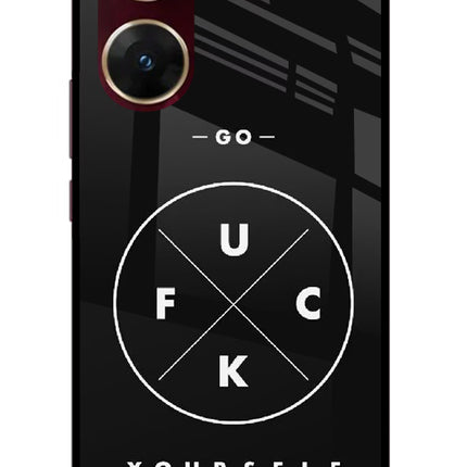 Go Fuck Yourself Vivo V29E Glass Case Back Cover by Casekaro