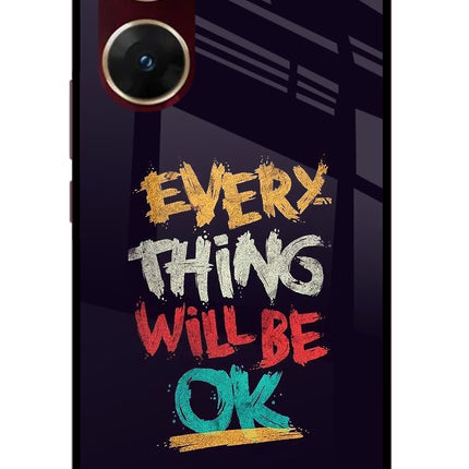 Everything Will Be Ok Vivo V29E Glass Case Back Cover by Casekaro