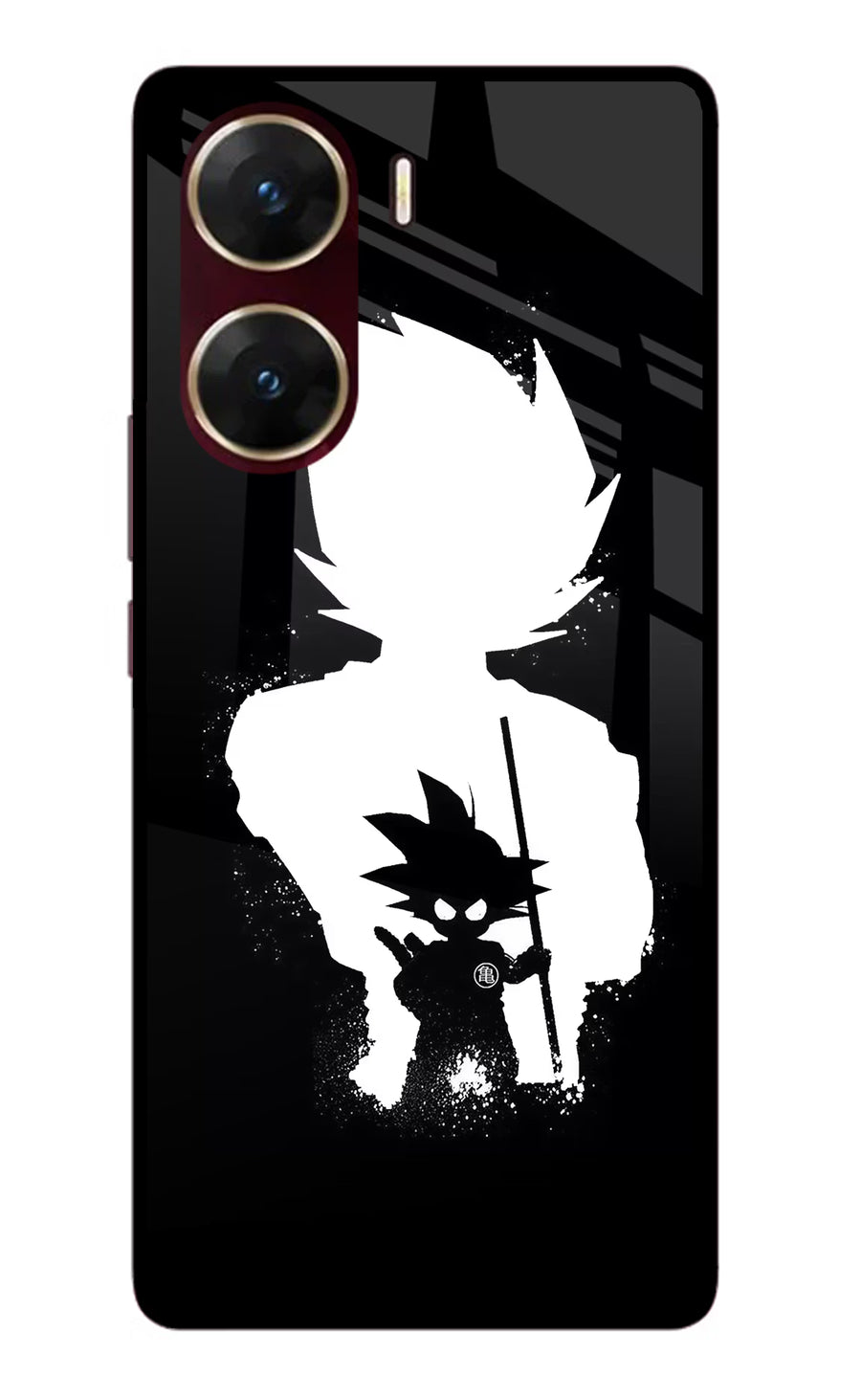 Goku Shadow Vivo V29E Back Cover, Glass case