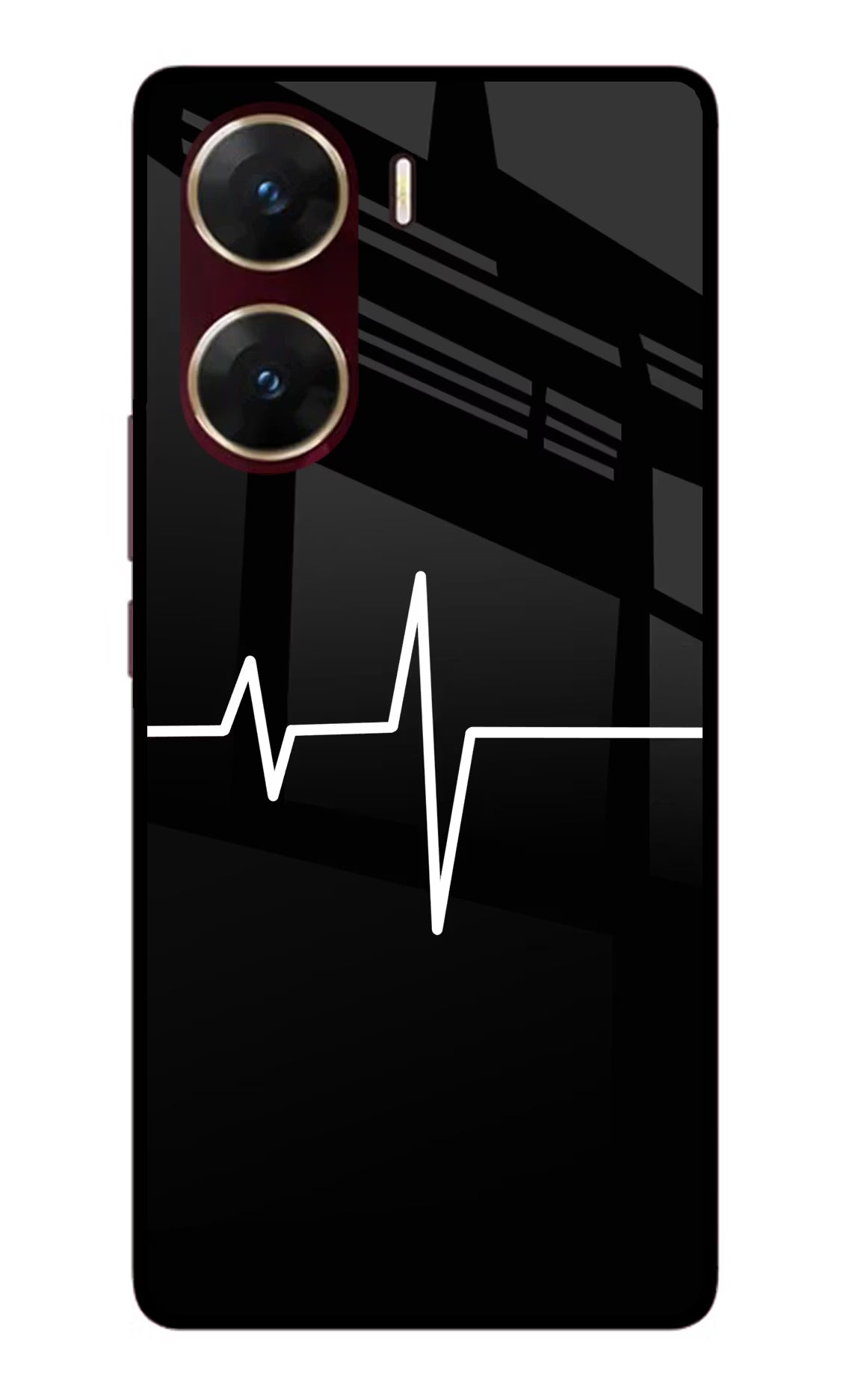 Heart Beats Vivo V29E Glass Case Back Cover by Casekaro
